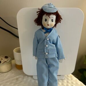 Vtg Porcelain doll 9.5” tall